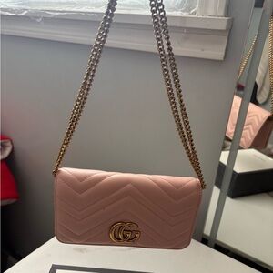 Gucci Pink Crossbody Bag with Gold Chain